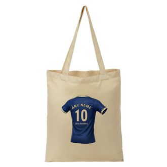 Unigift Personalised Gift - South Coast Portsea Fan Tote Shopping Bag (Blue Football Jersey Design) Custom Name - Hampshire PO4 Club