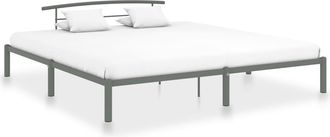vidaXL Estructura De Cama Sin Colch&oacute;n Metal Gris 200x200 Cm Vidaxl