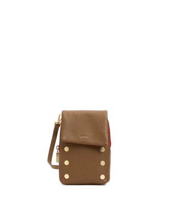 Hammitt Hammitt VIP Mobile Mahogany Pebble Brushed Gold Red Zip