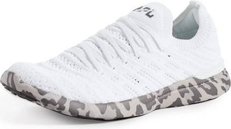 Athletic Propulsion Labs Womens Techloom Wave Sneaker Shoes In White/asteroid/leopard