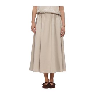 Simple Maxi Rok - Dames - Midirokken - Beige - XL - Polyester - Rokken