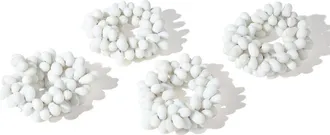 Tiramisu Sculpted Cloud Cluster Set of 4 Napkin Rings in White at Nordstrom Rack