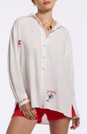 Robert Graham Lola Long Sleeve Woven Shirt in White at Nordstrom Rack, Size X-Large