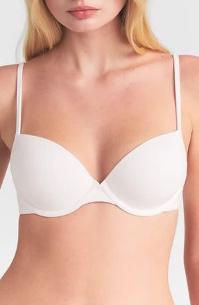 SKIMS Everyday Stretch Cotton T-Shirt Bra in Snow at Nordstrom, Size 34C