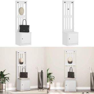 vidaXL Albero da Ingresso SANDNES Bianco 45x40x159,5 cm Legno di Pino - Mobile da ingresso - Panca da ingresso