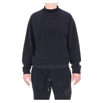 C.P. Company Sweatshirts, male, Blue, Size: S Felpa girocollo collo rollino