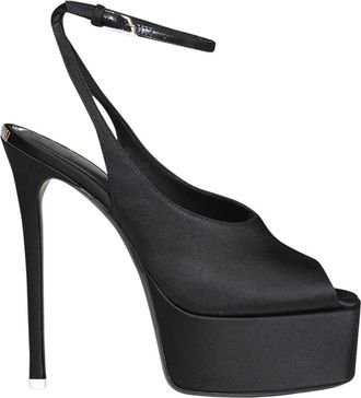 The Attico Ornella 140 Sandaal - Dames - Schoenen - Zwart - Maat: 38 EU Leer