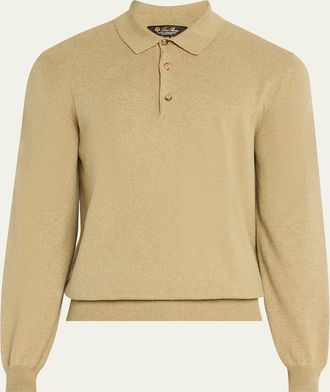 Loro Piana Mens Arona Baby Cashmere Polo Sweater