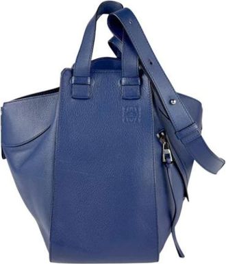 Loewe Pre-owned Tote Bags, female, Blue, Size: ONE SIZE Pre-owned Leather handbags