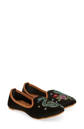 Fuchsia Viper Mismatched Embroidered Loafer in Black at Nordstrom, Size 10