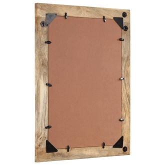 Berkfield Home Beautiful Bathroom Mirror 50x70x2.5 cm Solid Wood Mango & Glass in Brown