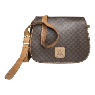Celine Pre-owned Cross Body Bags, female, Brown, Size: ONE SIZE Pre-owned Vintage Leather Cross Body Bag