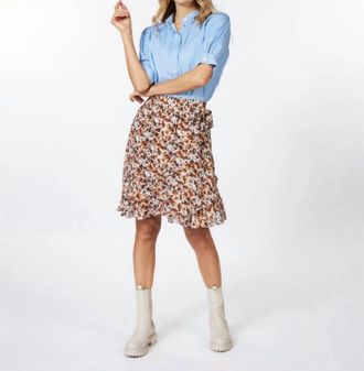 Esqualo Patsy Ruffle Midi Skirt In Pioneer Flower