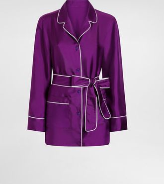 Dolce & Gabbana Silk Twill Vanity Shirt - Woman Shirts And Tops Purple 40
