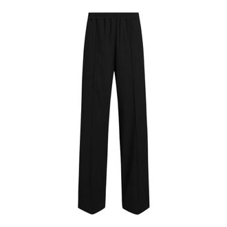 Dolce & Gabbana Wide Trousers, female, Black, Size: S Elastic-Waistband Trousers