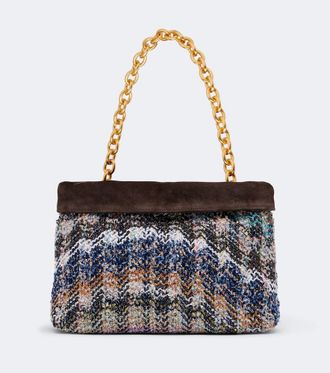 Missoni Suede-lined knitted shoulder bag