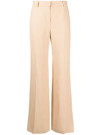 Alberta Ferretti high-waisted straight-leg trousers - women - Linen/Flax/Acetate/Viscose/Cupro - 46 - Neutrals
