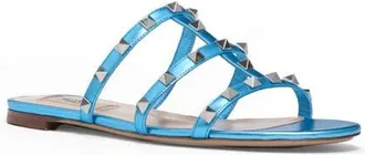 Valentino Garavani Rockstud Slide Sandal in Blue at Nordstrom, Size 5.5Us