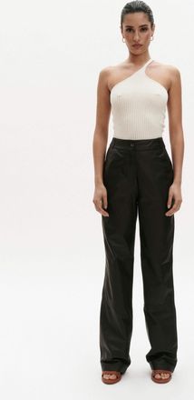 Benu Dames Zwarte Leren Broek