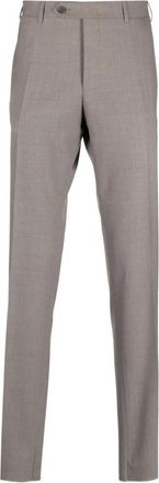 Canali Tailored Broeken - Heren - Nette broeken - Bruin - L - Wol - Broeken