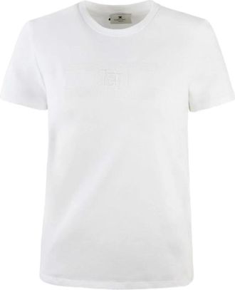 Elisabetta Franchi Cotton Jersey T-Shirt - Dames - T-shirts - Wit - L - Katoen - Tops