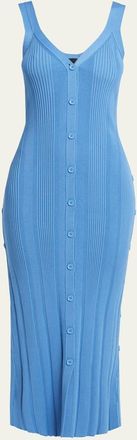 Proenza Schouler Ellis Buttoned Column Rib Dress