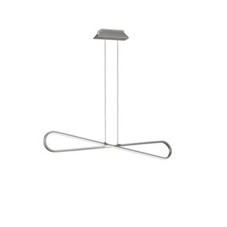 Netlighting Bucle Pendant 42W LED 3000K 3650lm Polshied Chrome White White Acrylic in Silver
