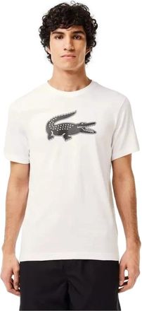 Lacoste Witte 3D Logo T-shirt - Heren - T-shirts - Wit - L - Tops
