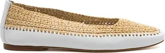 Andrea Gomez Dakota Raffia Leather Flat in Off White at Nordstrom, Size 36.5