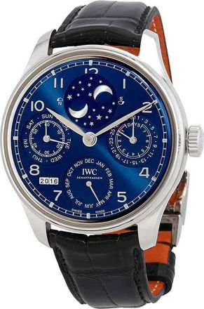 IWC Portugieser Perptual Calendar Double Moonphase 18K White Gold Mens Watch 5034-01