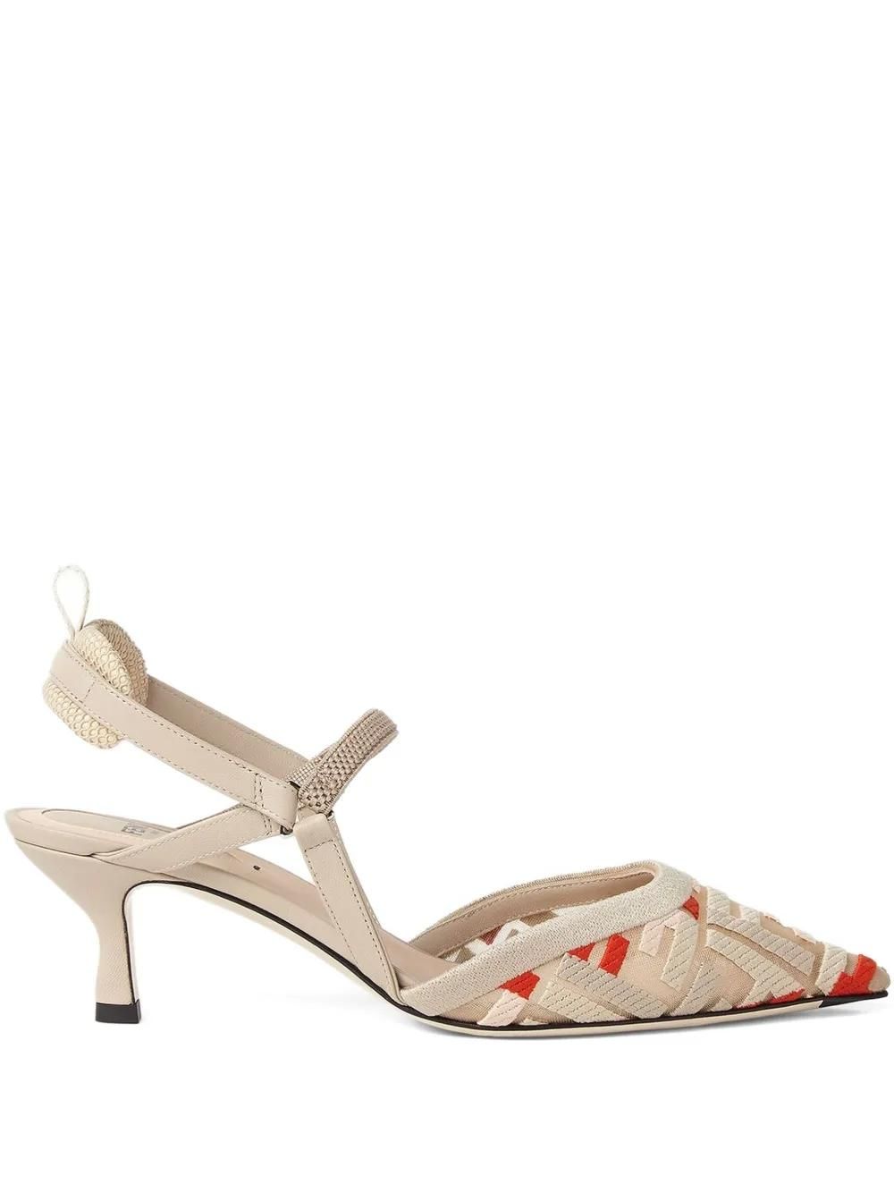 Fendi Hummingbird Lite Slingbacks In Ff Fabric Shoes from