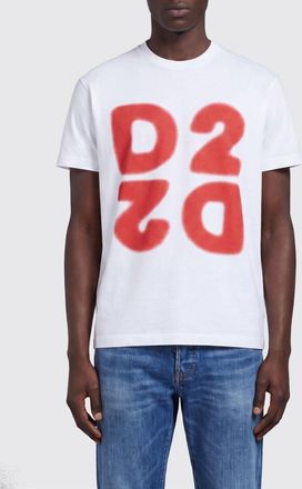 Dsquared2 T-shirt slim fit in cotone a maniche corte con logo stampato