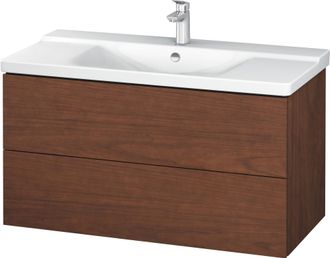 Duravit Duravit L-cube Mueble De Pared 1020mm, Profundidad 481, 2 Cajones, Adecuado Para P3 Comfort Art&iacute;culo 233210, Color: Chapa De Madera Aut&eacute;ntica De Nogal