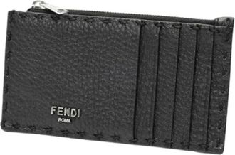 Fendi Pre-owned Portemonnee / Muntzakje - Dames - Vintage Accessoires - Zwart - ONE Size - Leer - Vintage