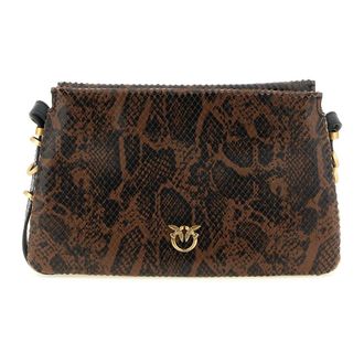 Pinko Triplet Mini Schoudertas - Dames - Schoudertassen - Bruin - ONE Size - Leer - Tassen