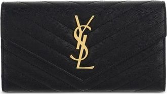 Saint Laurent Cassandre Matelass&eacute; Large Flap Wallet In Grain De Poudre Leather