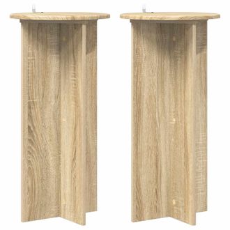 vidaXL Soporte De Plantas 2 Pcs Roble Sonoma 40 X 40 X 80 Cm Vidaxl