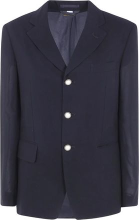 Comme Des Gar&ccedil;ons Klassieke Polyester Georgette Blazer Jas - Dames - Blazers - Blauw - M - Polyester - Jassen