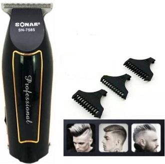 Trade Shop Trade Shop - Afeitadora El&eacute;ctrica Barba De Corte Tama&ntilde;o De Cabello Bater&iacute;a Recargable 3 Peine 7585