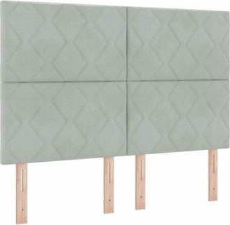 vidaXL Cabecero Led Geometric Manual Gris Claro 144 Cm Terciopelo Vidaxl