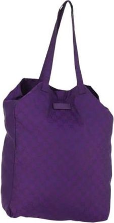 Gucci Pre-owned Nylon Tote Bag - Dames - Vintage Shopper - Paars - ONE Size - Nylon - Vintage