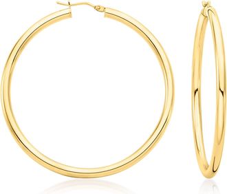Ross-Simons Italian 3mm 14kt Yellow Gold Hoop Earrings