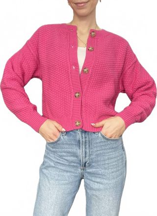 Wishlist Womens Textured Button Up Cardigan In Pink