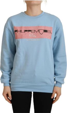Philippe Model Elegante Lichtblauwe Sweater - Dames - Sweatshirts - Blauw - XS - Katoen - Hoodies & sweatvesten