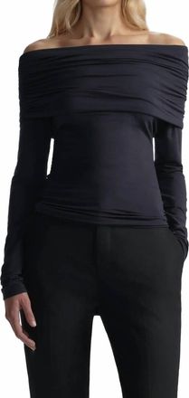 A.L.C. Adeline Off-The-Shoulder Tee In Night Blue