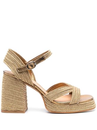 Castaner 100mm platform sandals - Gold