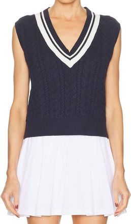 Beyond Yoga Cable Knit Vest In Nocturnal Navy