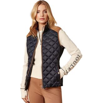 Joules Womens Braemar Luxe Showerproof Diamond Quilted Gilet - Navy - Size 10 UK