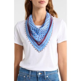 Madewell Beaded Bandana in Cotton Blend in Retro Blue at Nordstrom