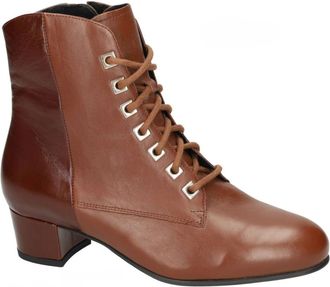 Durea Schoenen, Dames, Bruin, 41 EU, Leer, 9810-918-1278 Vetersluiting Laars met Hak